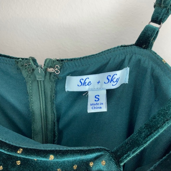 She + Sky Velvet Mini Dress - Picture 8 of 8
